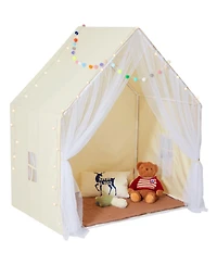 Sugift Kids Yurt Play Tent with Mat & Lamp, Indoor Outdoor