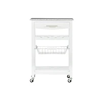 Linon Roger White Kitchen Island Granite Top