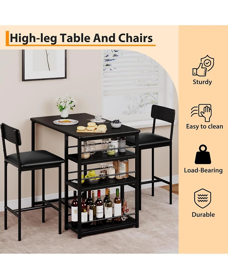 Gaomon Kitchen Table Dining Table Set for 2 36 Inch High Top Kitchen Table Set