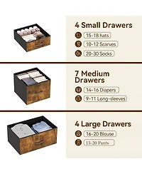 gaomon 48" H Tall Dresser with 15 Drawers, Fabric Storage Dresser with Steel Frame & Wood Top, Sturdy Dressers for Bedroom, Closet