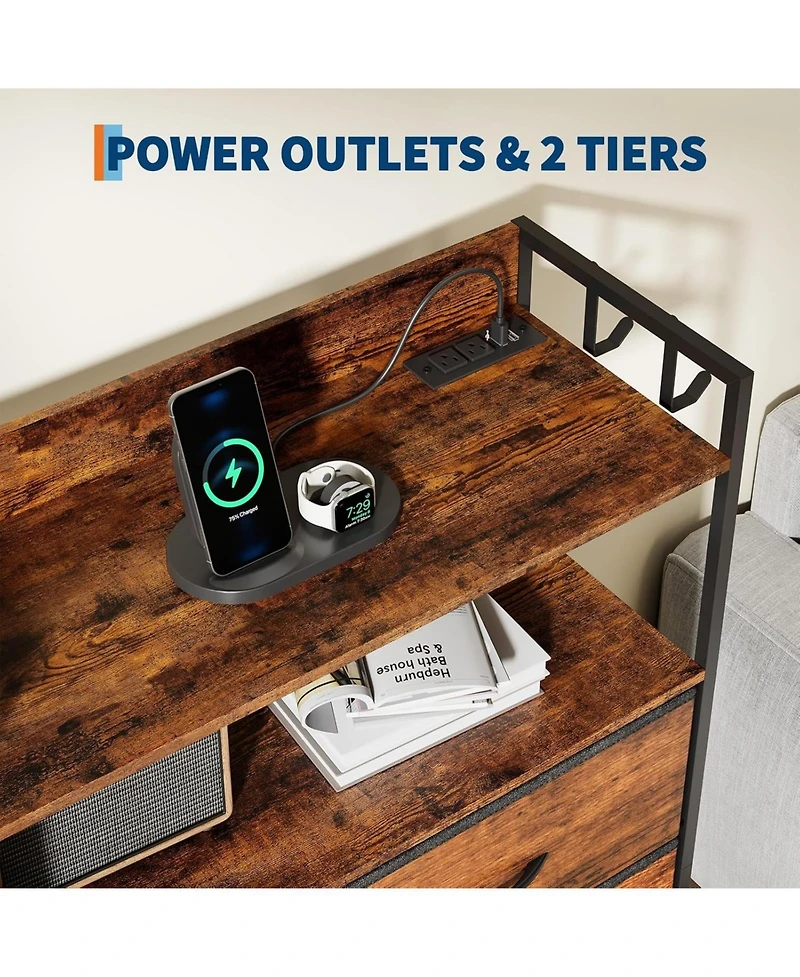 gaomon 11 Drawer Dresser with Fabric Drawers Storage Cabinet with Shelves Side Pockets Hooks Charging Station