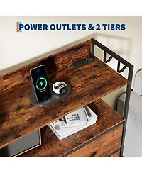 gaomon 11 Drawer Dresser with Fabric Drawers Storage Cabinet with Shelves Side Pockets Hooks Charging Station