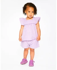 Deux par Toddler Girls Top and Short Set Stripes