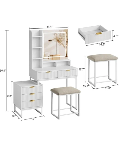 gaomon Makeup Vanity Set with Led Mirror