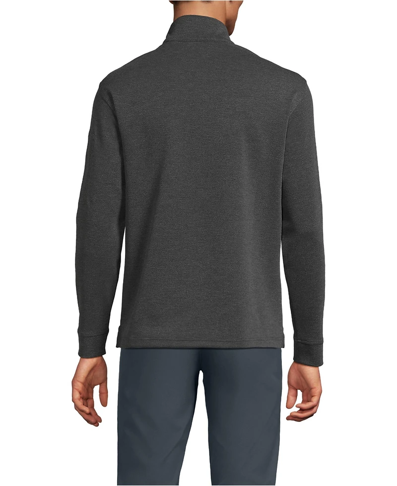 Lands' End Big & Tall Long Sleeve Cooling Performance Pique Quarter Zip