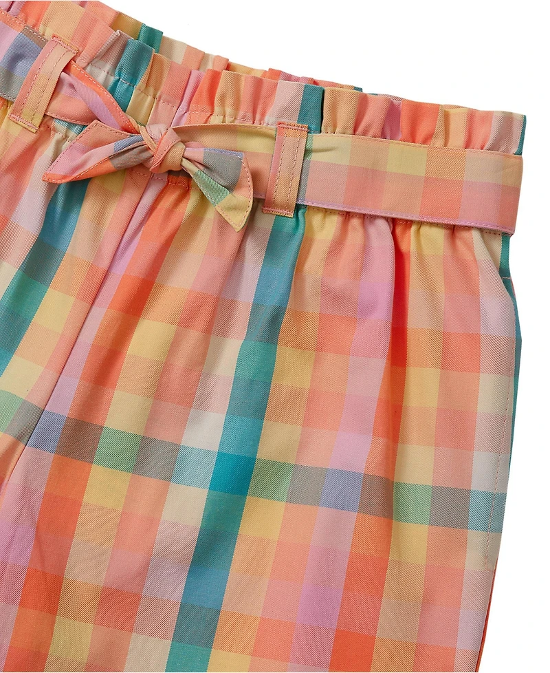 Lands' End Girls Belted Woven Pull On Shorts