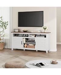 gaomon Tv Stand for 63 in, Entertainment Center with Adjustable Shelves, Farmhouse Cabinet Doors,for Living Room