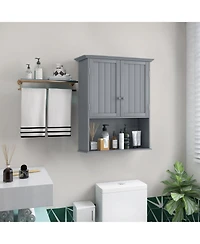 Volenca 2-Door Wall-Mount Bathroom Storage Cabinet with Open Shelf