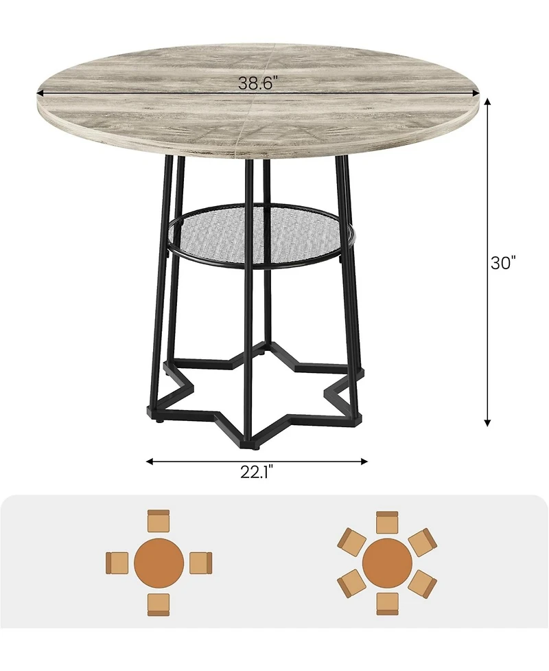 Gaomon Kitchen Table Round Dining Table for 4 39 inch Wood Dining Room Tables for Dining Room, Home Office, Living Room