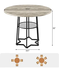 Gaomon Kitchen Table Round Dining Table for 4 39 inch Wood Dining Room Tables for Dining Room, Home Office, Living Room