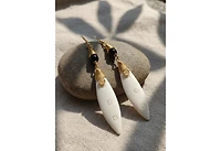 Kendi Amani women's Malaika Handmade Bone & Brass Drop Earrings