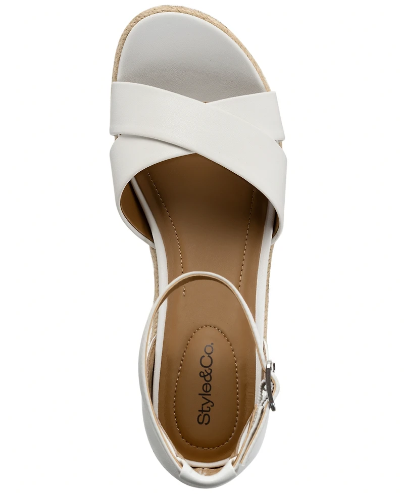 Style & Co. Women's Theaa X-Band Wedge Espadrilles Sandals, Macy's Exclusive