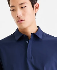 Alfani Men's Short-Sleeve Grid Texture Polo Shirt, Macy's Exclusive