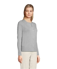 Lands' End Women's Tall Fine Gauge Cotton Cardigan Sweater