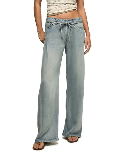Lucky Brand Women's Wide Leg Liquid Denim Luxe Palazzo Jeans