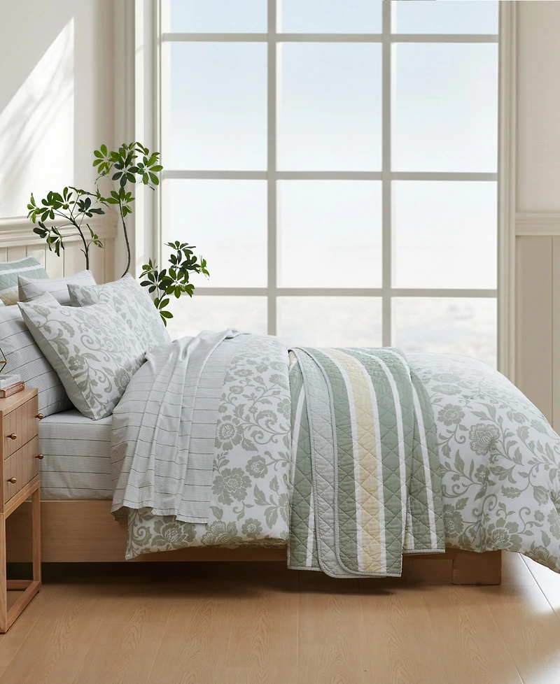 Nautica Jacob Bay Floral Cotton Reversible 2-Pc. Comforter Set, Twin