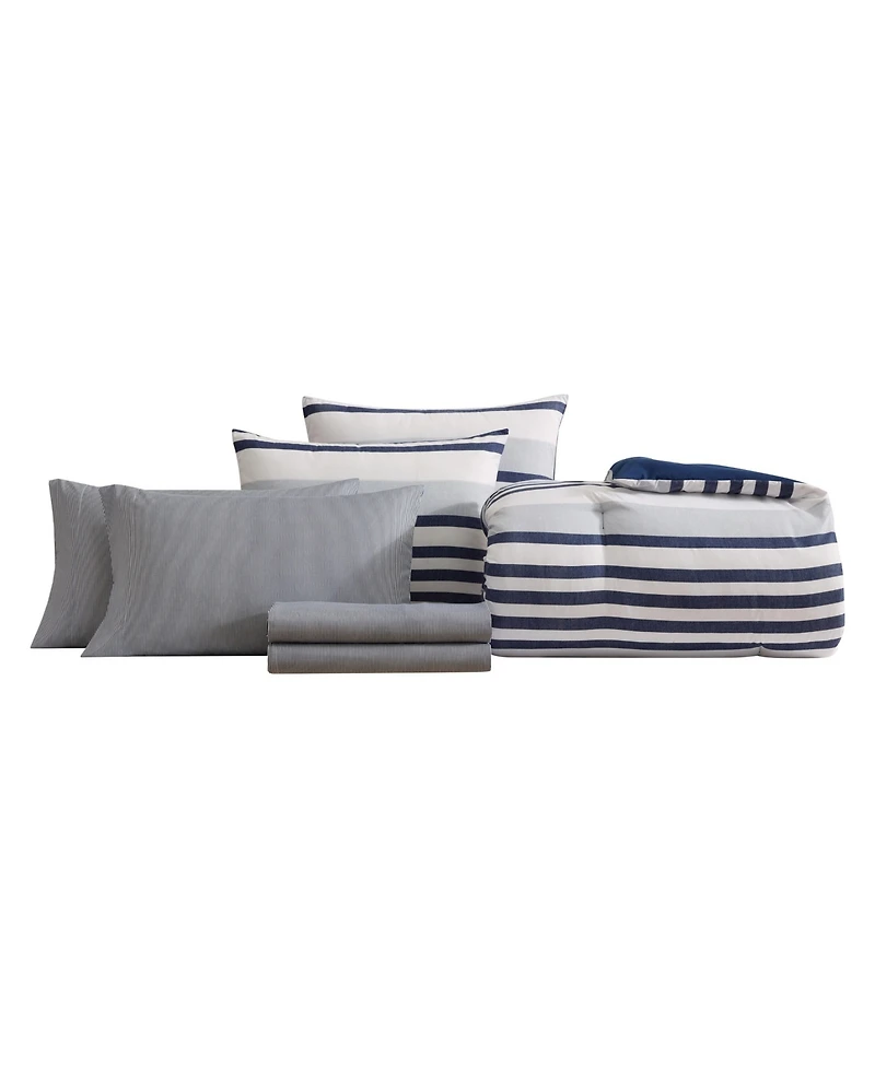 Nautica Palm Coast Stripe 5-Pc. Comforter Set, Twin/Twin Xl