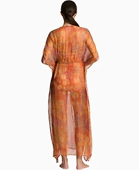 Lauren Ralph Women's Midi Caftan Swim Cover-Up