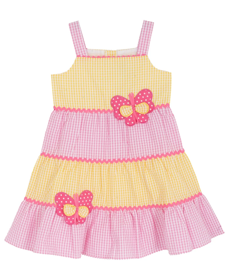 Rare Editions Girls' 2T-6X Tiered Seersucker Dress