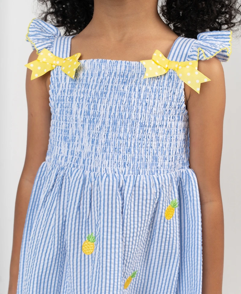 Rare Editions Girls' 2T-6X Pineapple Seersucker Dress