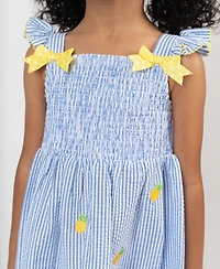 Rare Editions Girls' 2T-6X Pineapple Seersucker Dress