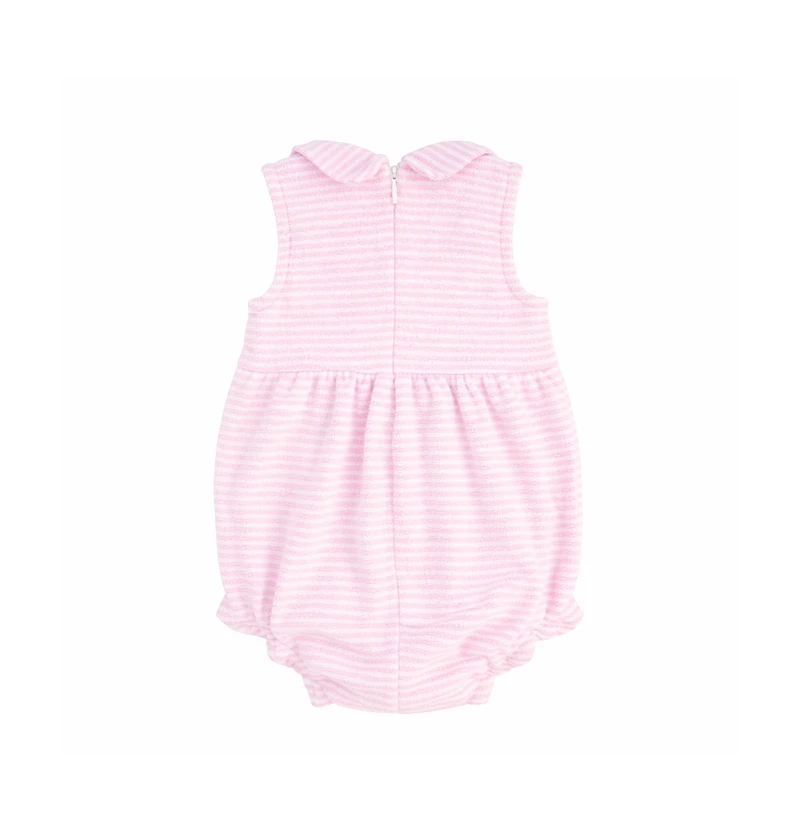 Florence Eiseman Baby Girls Stripe Terry Romper with Flowers