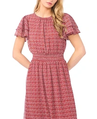 CeCe Women's Double Ruffle-Sleeve Maxi Dress