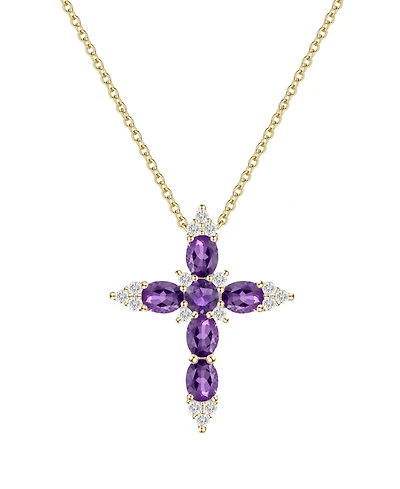 Macy's Multi-Gemstone Pendant Necklace 14k Gold Over Sterling Silver (Also Silver)