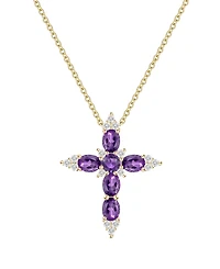 Macy's Multi-Gemstone Pendant Necklace 14k Gold Over Sterling Silver (Also Silver)