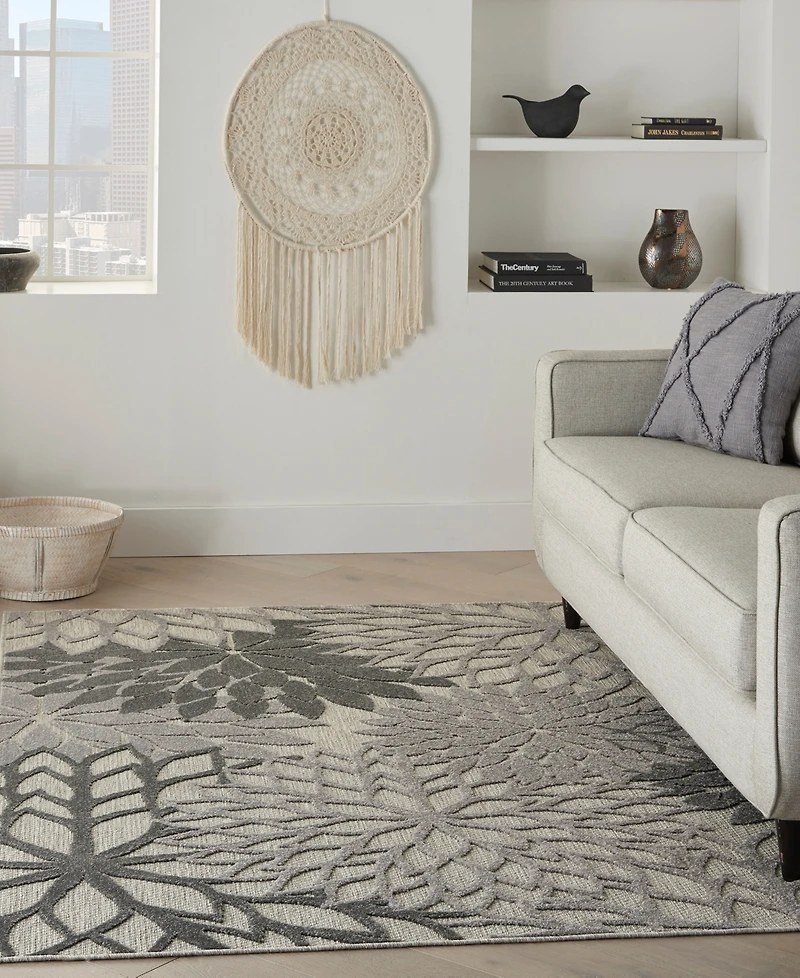 Nourison Home Aloha ALH05 Silver 6' x 9' Outdoor Area Rug