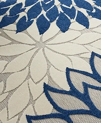 Nourison Home Aloha ALH05 Ivory and Navy 7'10" x 10'6" Outdoor Area Rug