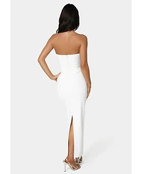 Bebe Women's Embellished Strapless Column Maxi Dress