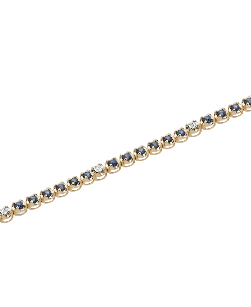 Macy's Blue Sapphire (2 ct. t.w.) and Diamond Accent Bracelet in 10k Yellow Gold