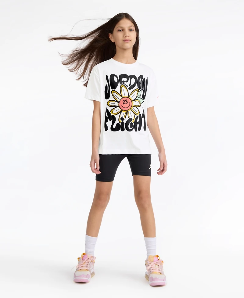 Jordan Girls' 7-16 Flower Flight Crewneck T-Shirt
