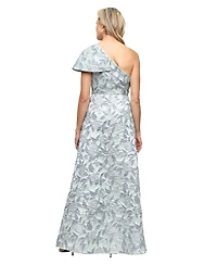 Alex Evenings Petite One-Shoulder Printed Gown