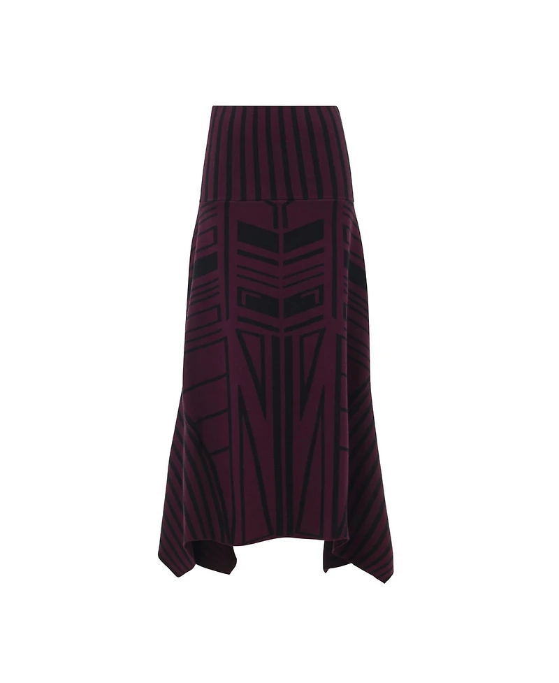 Leem Women's Geometric Jacquard Handkerchief Skirt