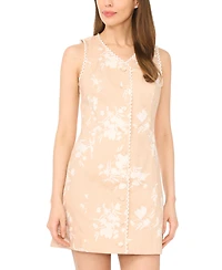 CeCe Women's Sleeveless Crew Neck Button-Down Mini Dress