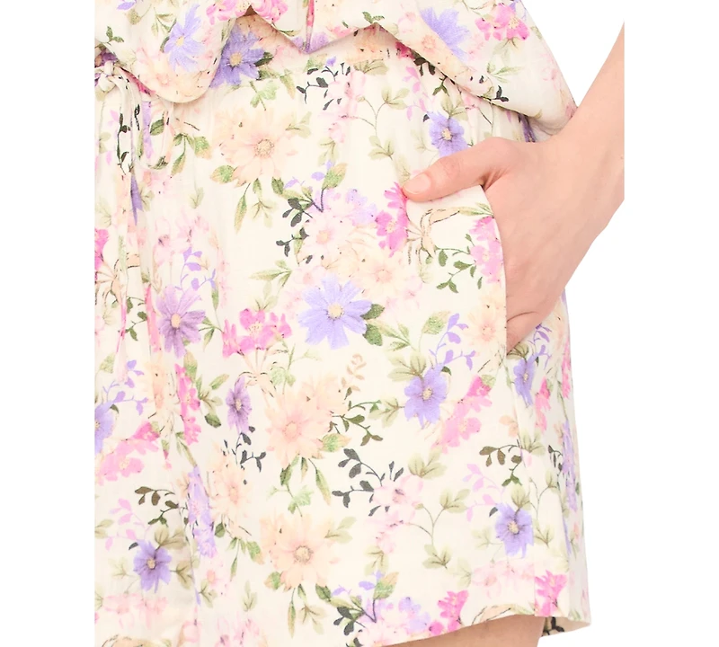 CeCe Women's Elastic Waist Front-Tie Detail Shorts