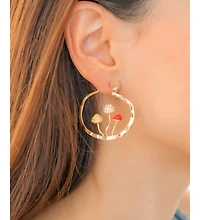 Mint & Lily Boho Mushroom Hoop Earrings