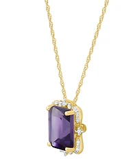 Macy's Blue Topaz (2-1/10 ct. t.w.) and Diamonds Necklace 14k Yellow Gold (also available Onyx Amethyst)
