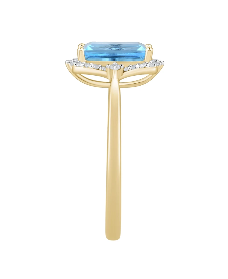 Macy's Swiss Blue Topaz (2-3/4 ct. t.w.) and Diamond Ring 14k Yellow Gold (also available Amethyst Onyx)