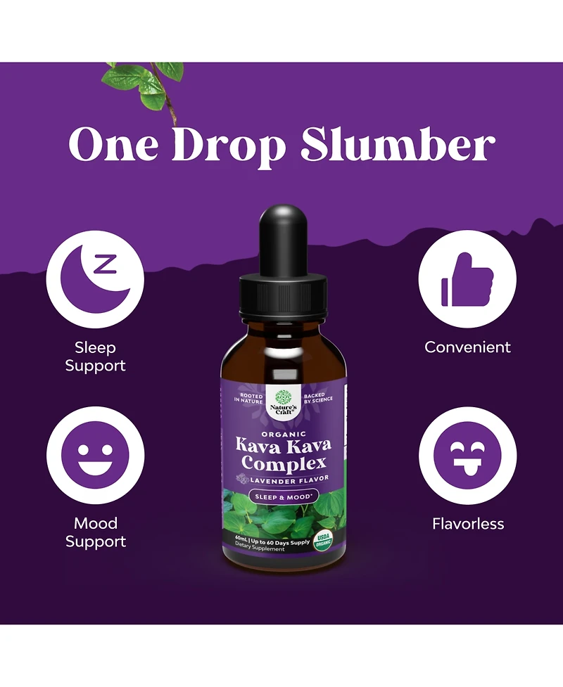 Kava Kava Complex | Mood Support Supplement, Calming High Concentration Extract with Chamomile & Lavender Flavor | 60ml