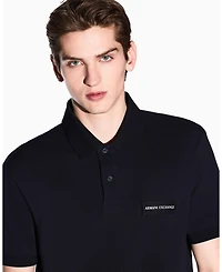 A|X Armani Exchange Men's White Edition Short Sleeve Pique Polo Shirt