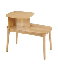 Convenience Concepts 15.75" Wood Maxwell Mid-Century 2-Tier Chairside End Table