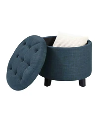 Convenience Concepts 17" Plywood Round Storage Ottoman