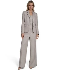 Calvin Klein Womens Novelty 3 Button Jacket Zip Front Novelty Vest Novelty Wide Leg Pants
