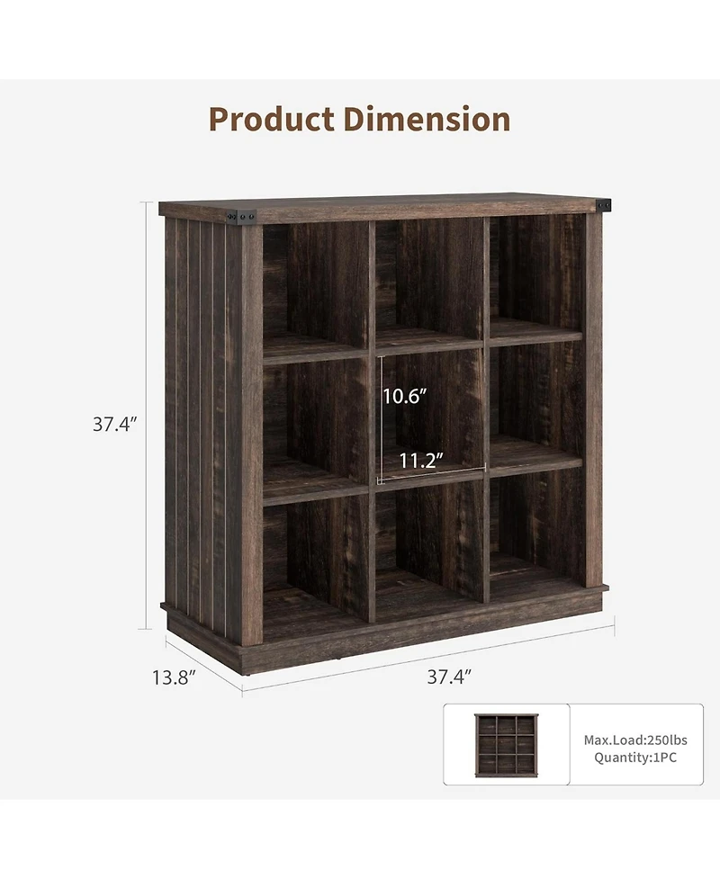 gaomon Farmhouse Bookshelf, Wood Storage Organizer, Rustic Minimalist Floor Display Cabinet for Living Room, Bedroom, Home Office