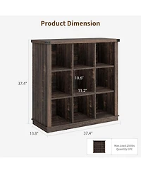 gaomon Farmhouse Bookshelf, Wood Storage Organizer, Rustic Minimalist Floor Display Cabinet for Living Room, Bedroom, Home Office