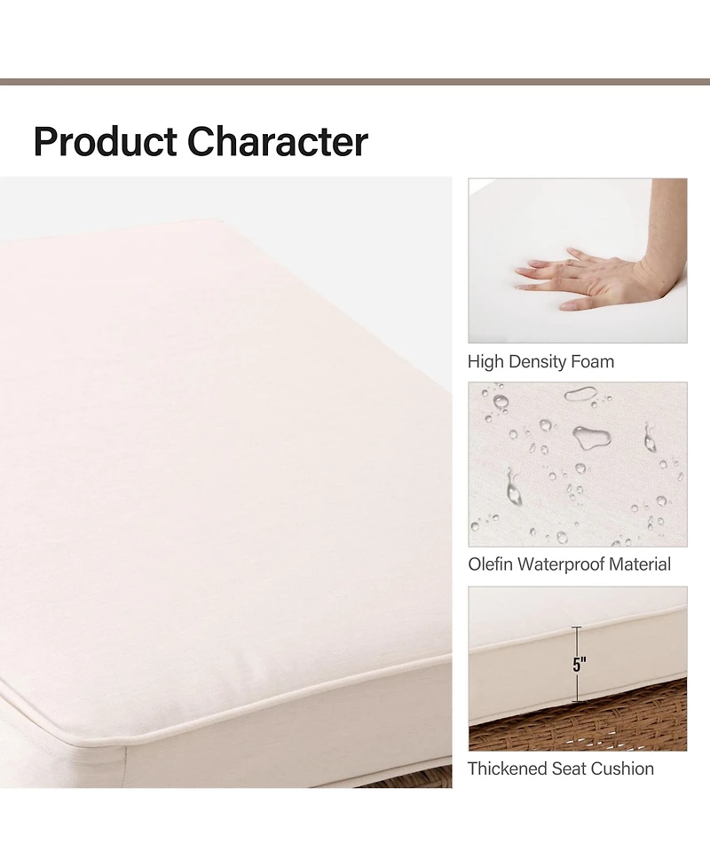 Decksplore Outdoor Patio Furniture, 6 Piece Sectional Sofa Pe Rattan Wicker Conversation Sets,All Weather Furniture Set