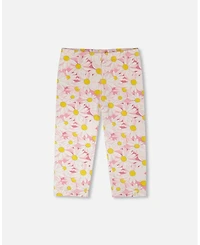 Deux par Toddler Girls Jersey Capri Pink Printed Daisies - Toddler|Child